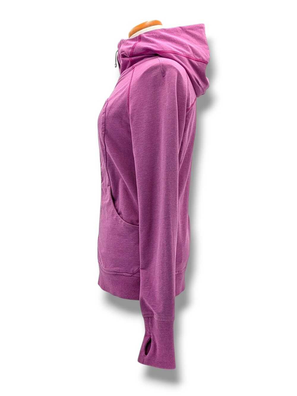 Lululemon Sz 8 Scuba Hoodie Heathered Ultra Violet Full Zip Thumbholes - Picture 13 of 16